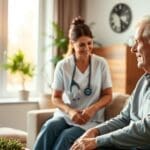 Home health caregiver and senior patient in San Antonio, Texas