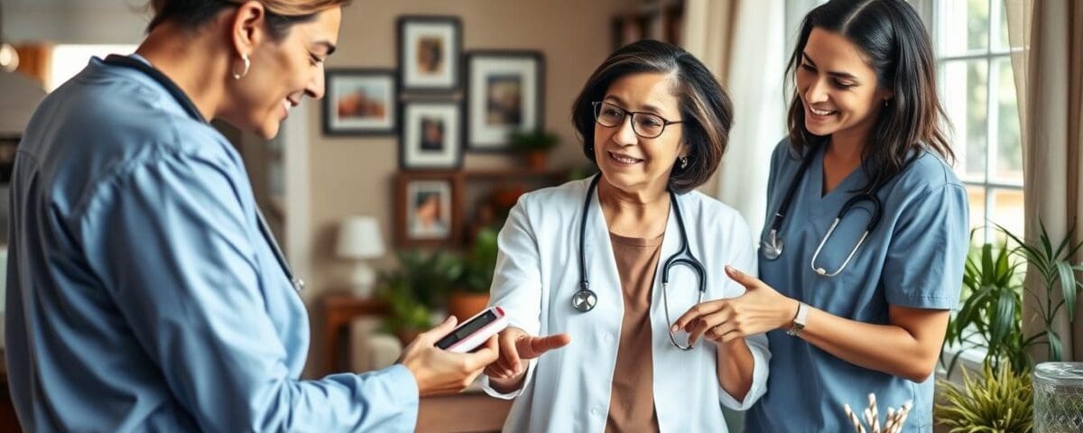 Continu Care Home Health nurses providing in-home diabetes management and education in San Antonio.