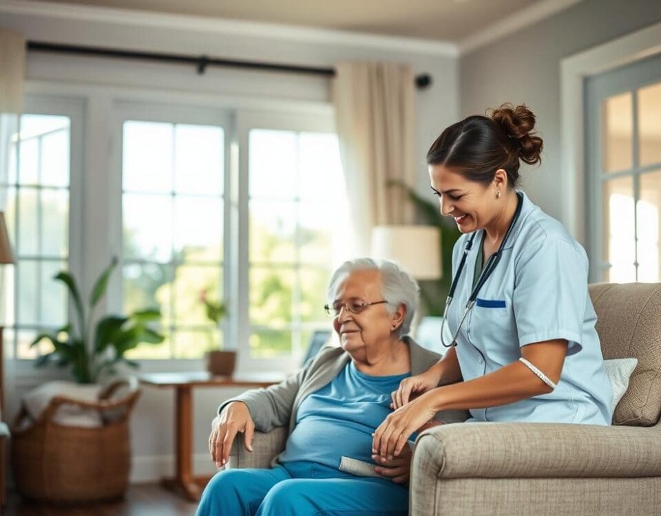 Elderly woman and home health caregiver in San Antonio, providing in-home care and personalized support.