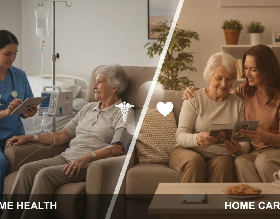 difference between home health and home care